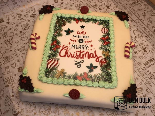 Kerst marsepeintaart 9 personen